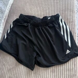 Adidas Black Athletic Shorts Moisture-Wicking Elastic Waistband